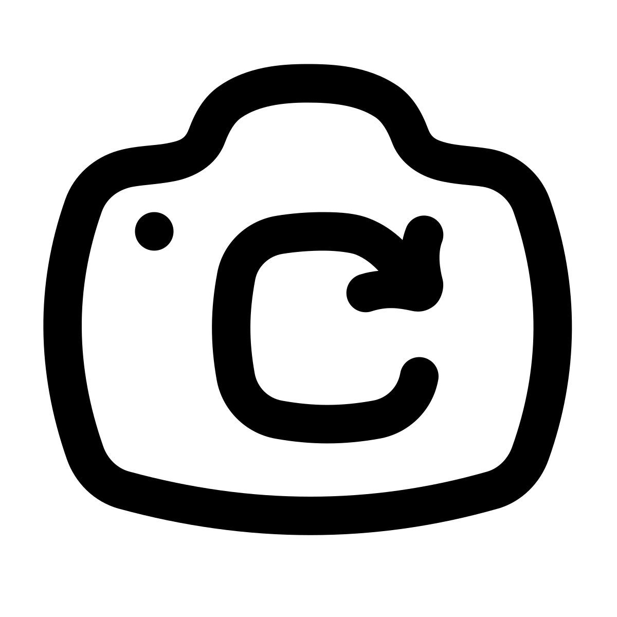 puffy outline style 회전 카메라 icon