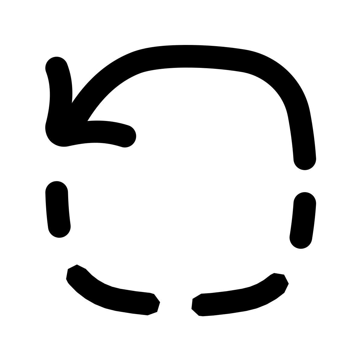 puffy outline style ruota a sinistra icon
