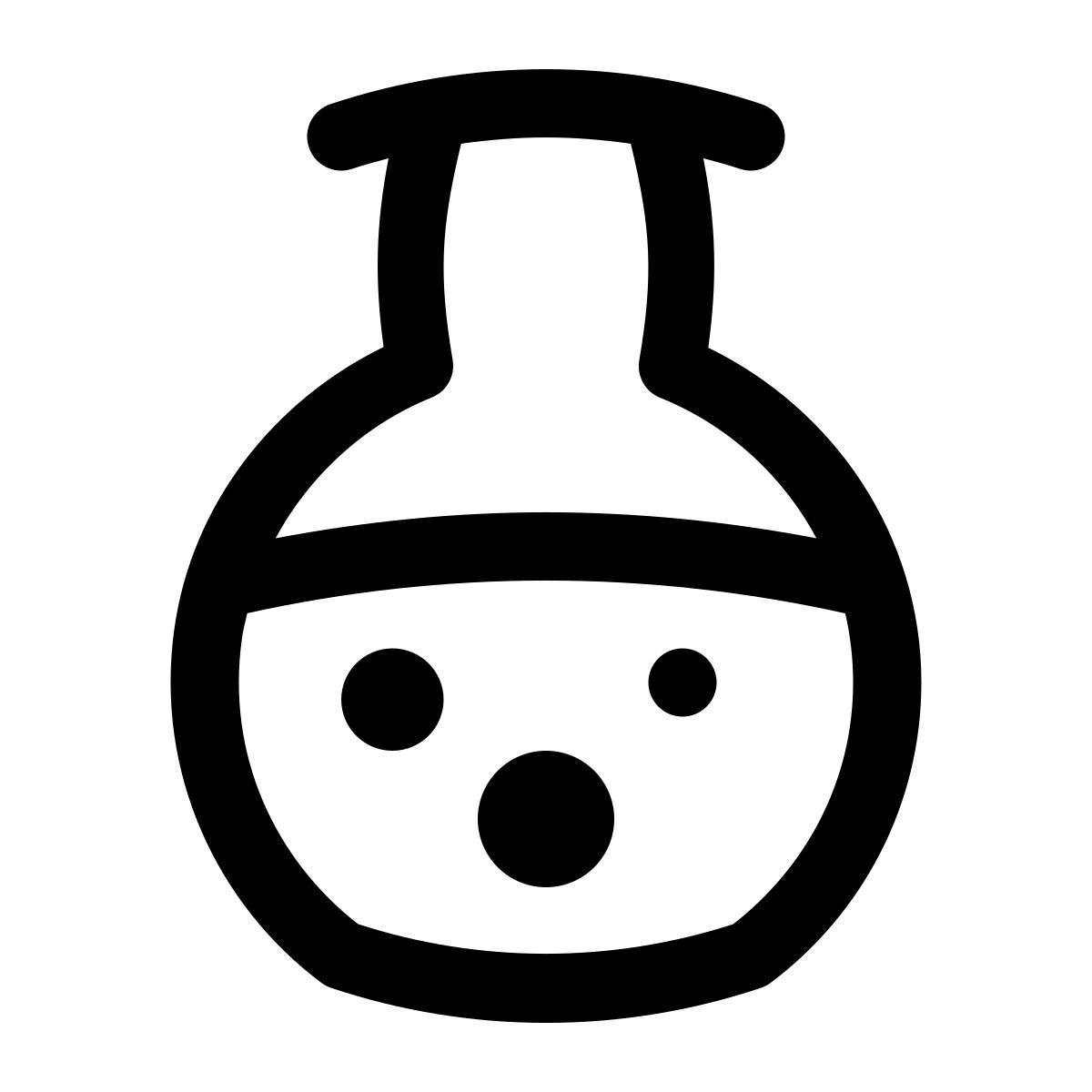 puffy outline style round bottom flask icon
