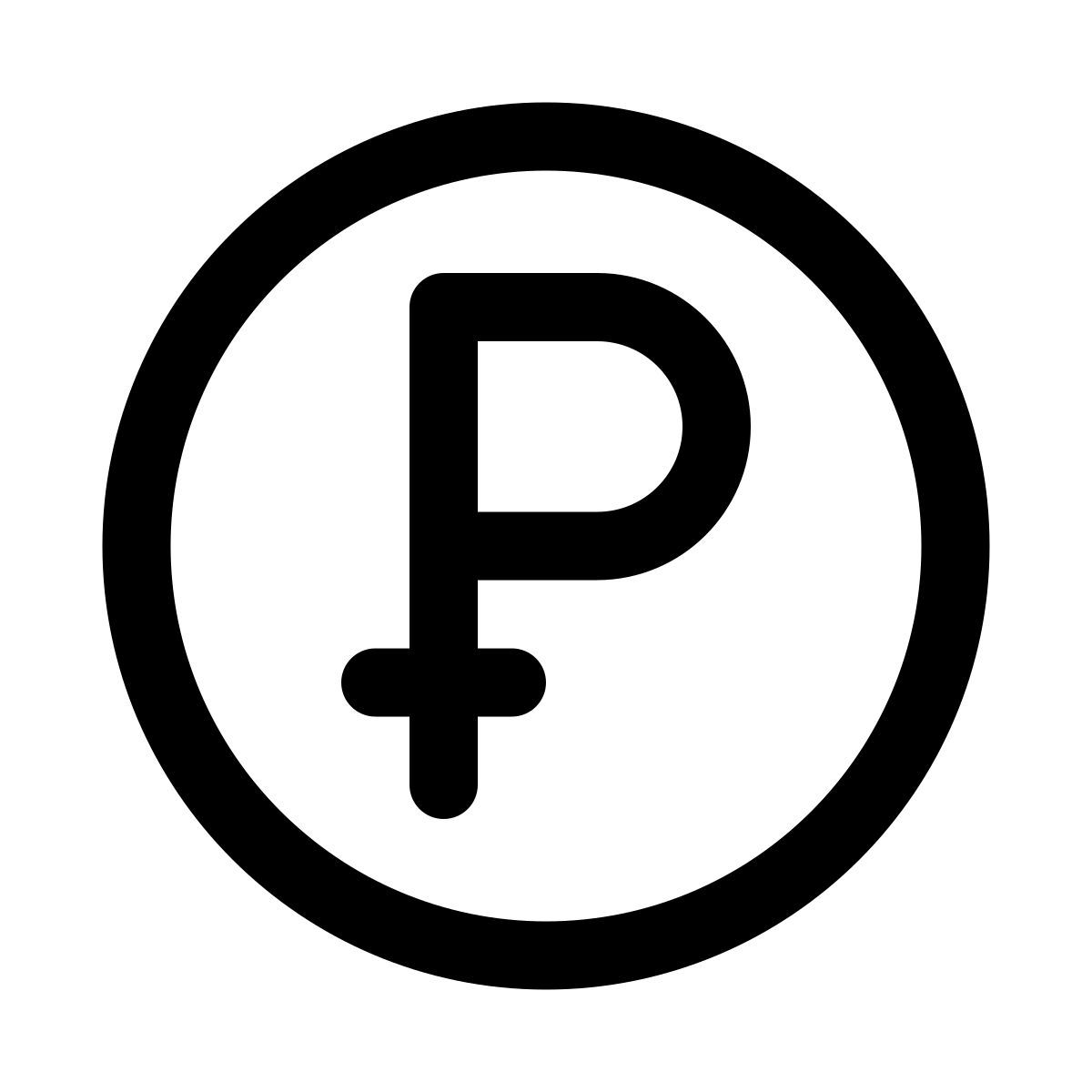 puffy outline style rublo icon