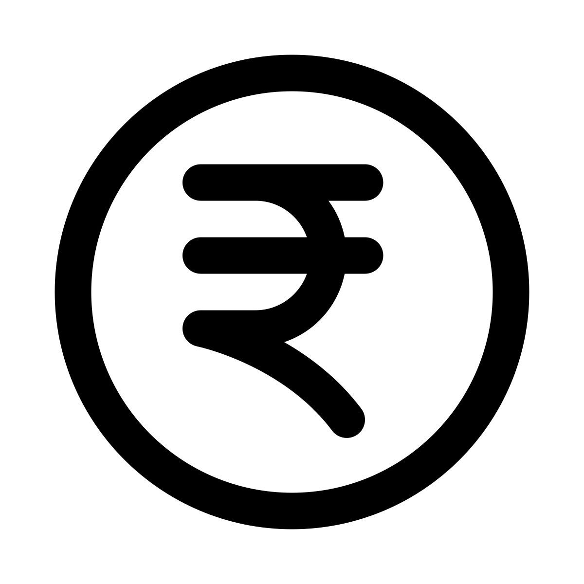 puffy outline style rupia icon
