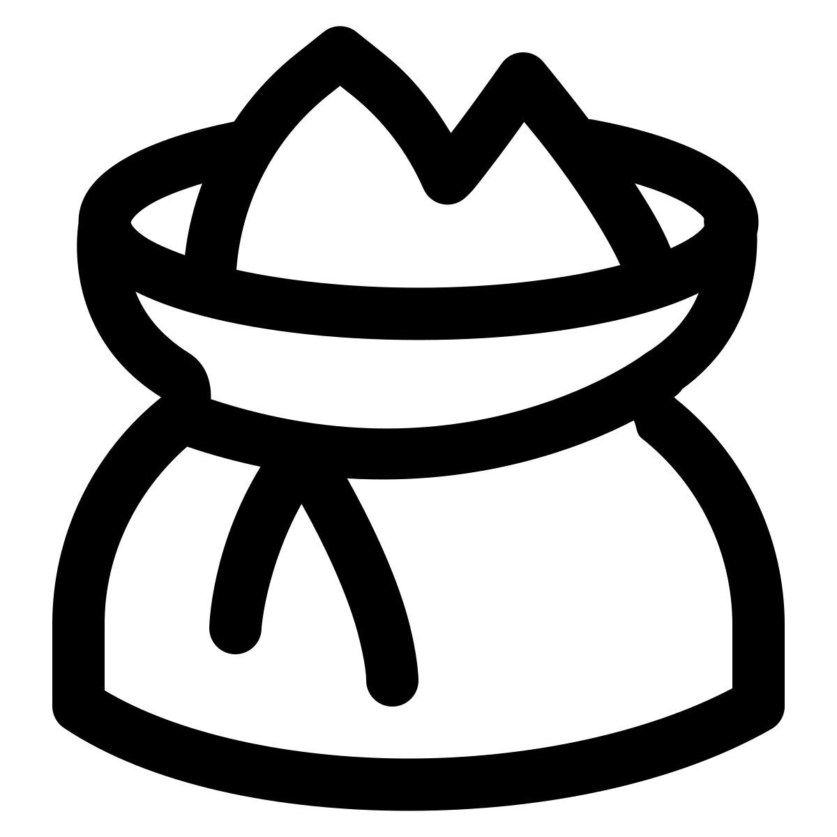 puffy outline style 밀가루 자루 icon