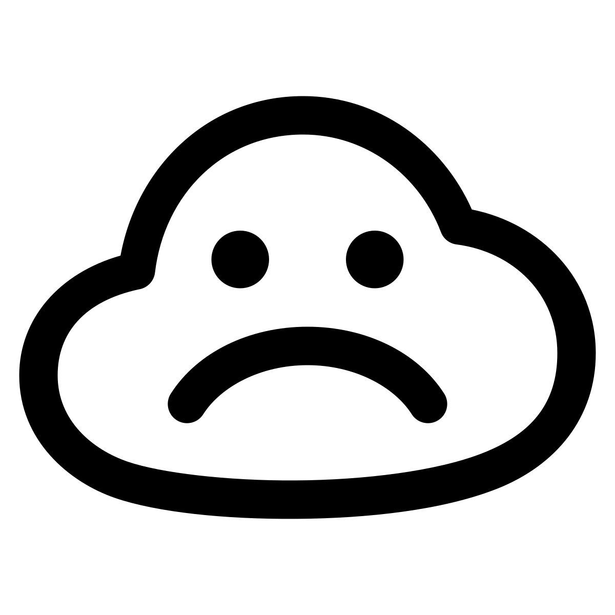 puffy outline style sad cloud icon