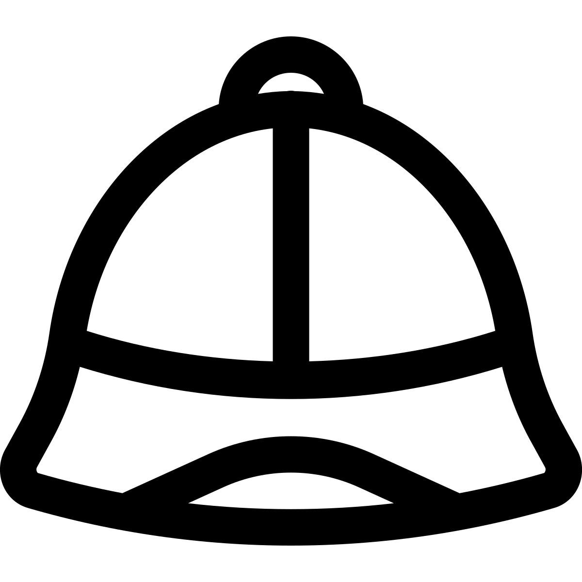 puffy outline style safari hat icon