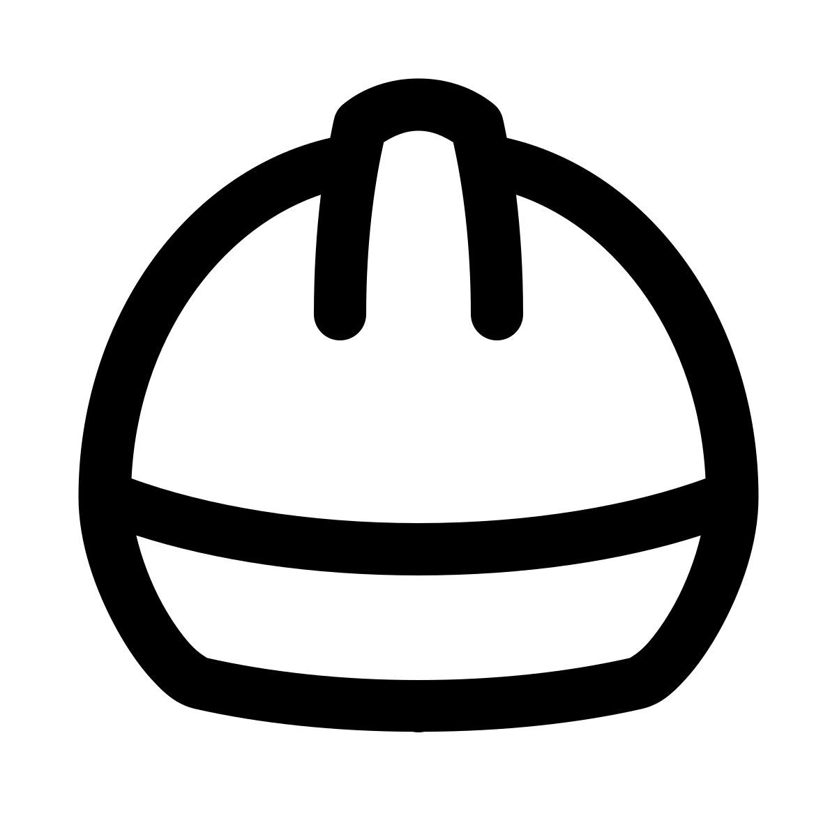 puffy outline style casque de sécurité icon