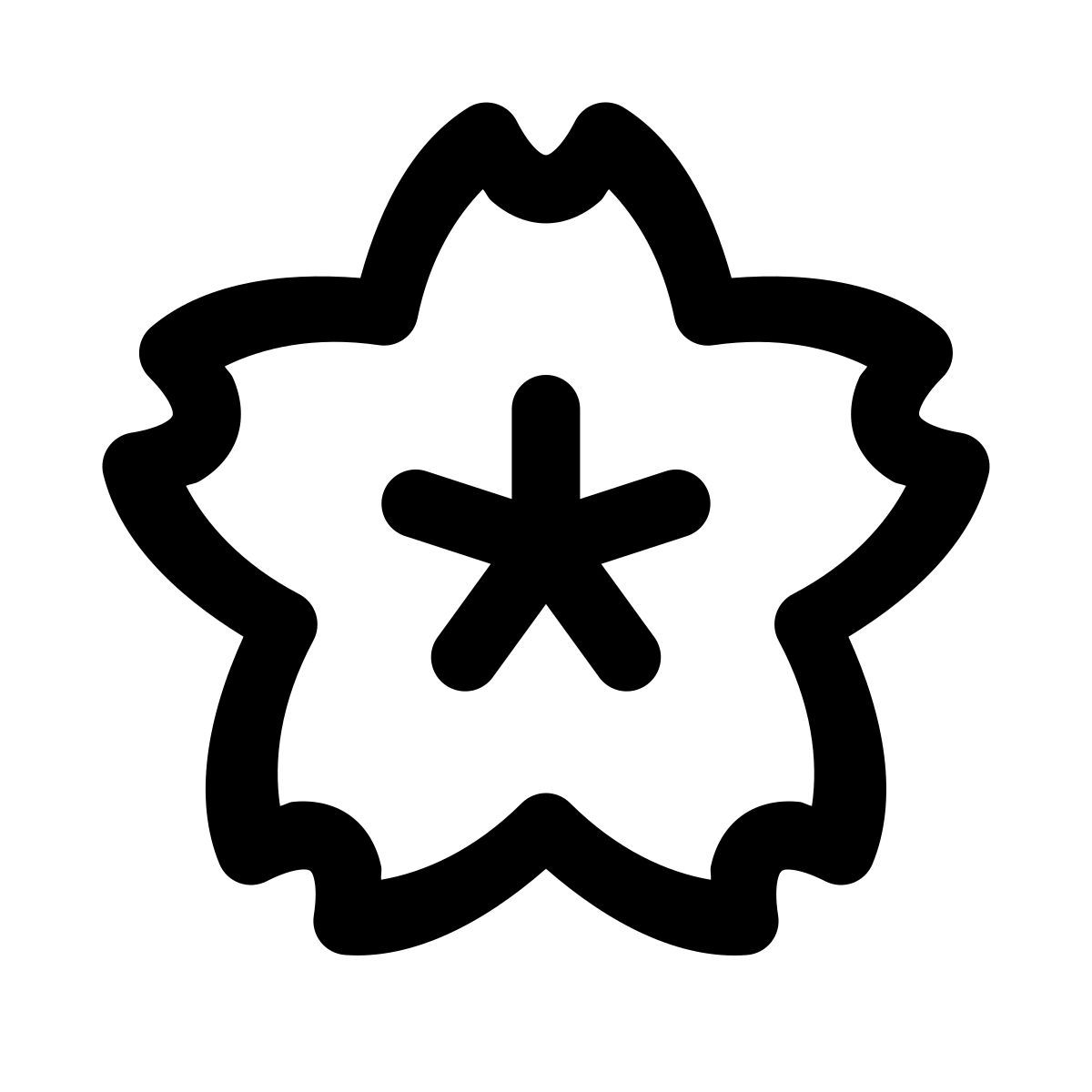 puffy outline style sakura icon
