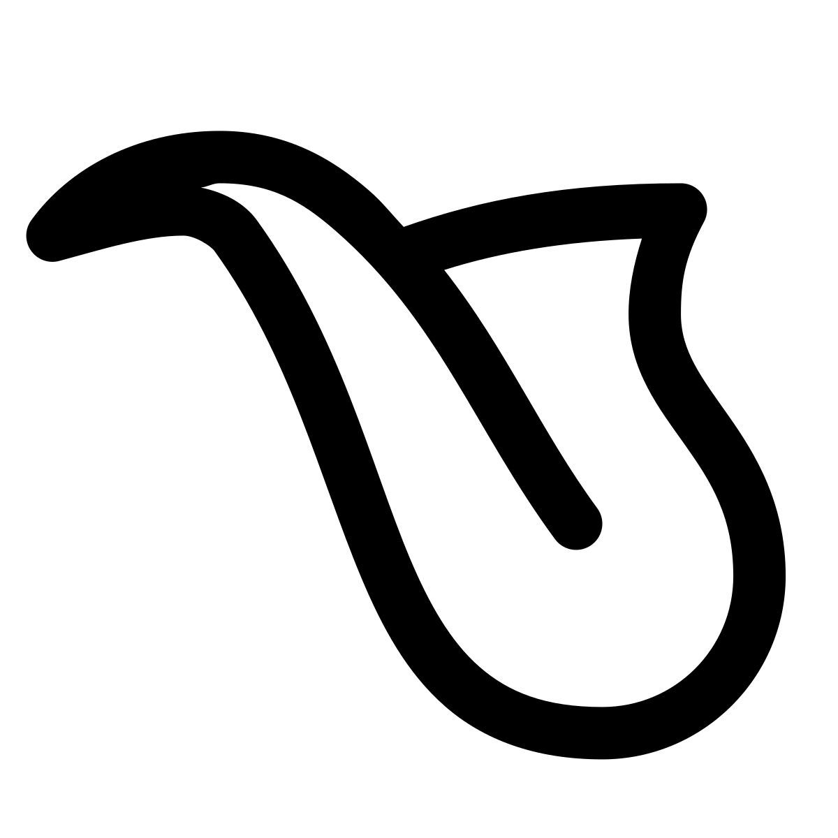 puffy outline style saxophone icon