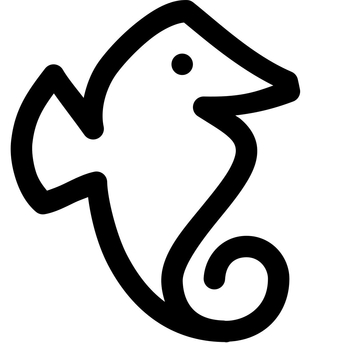 puffy outline style caballito de mar icon