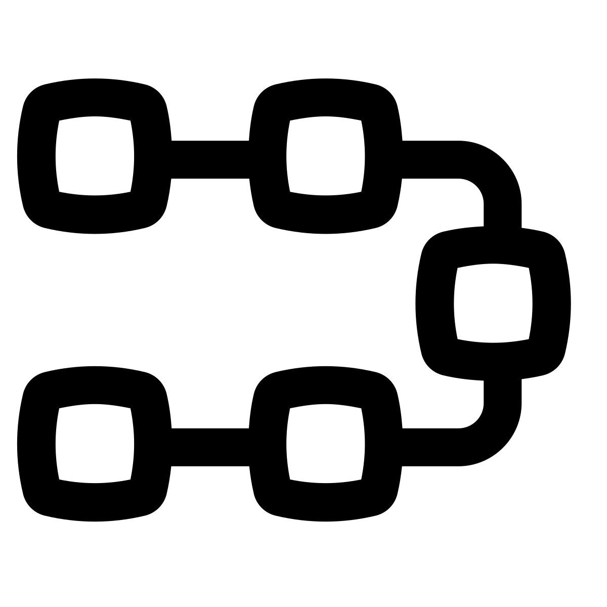 puffy outline style tâches en série icon