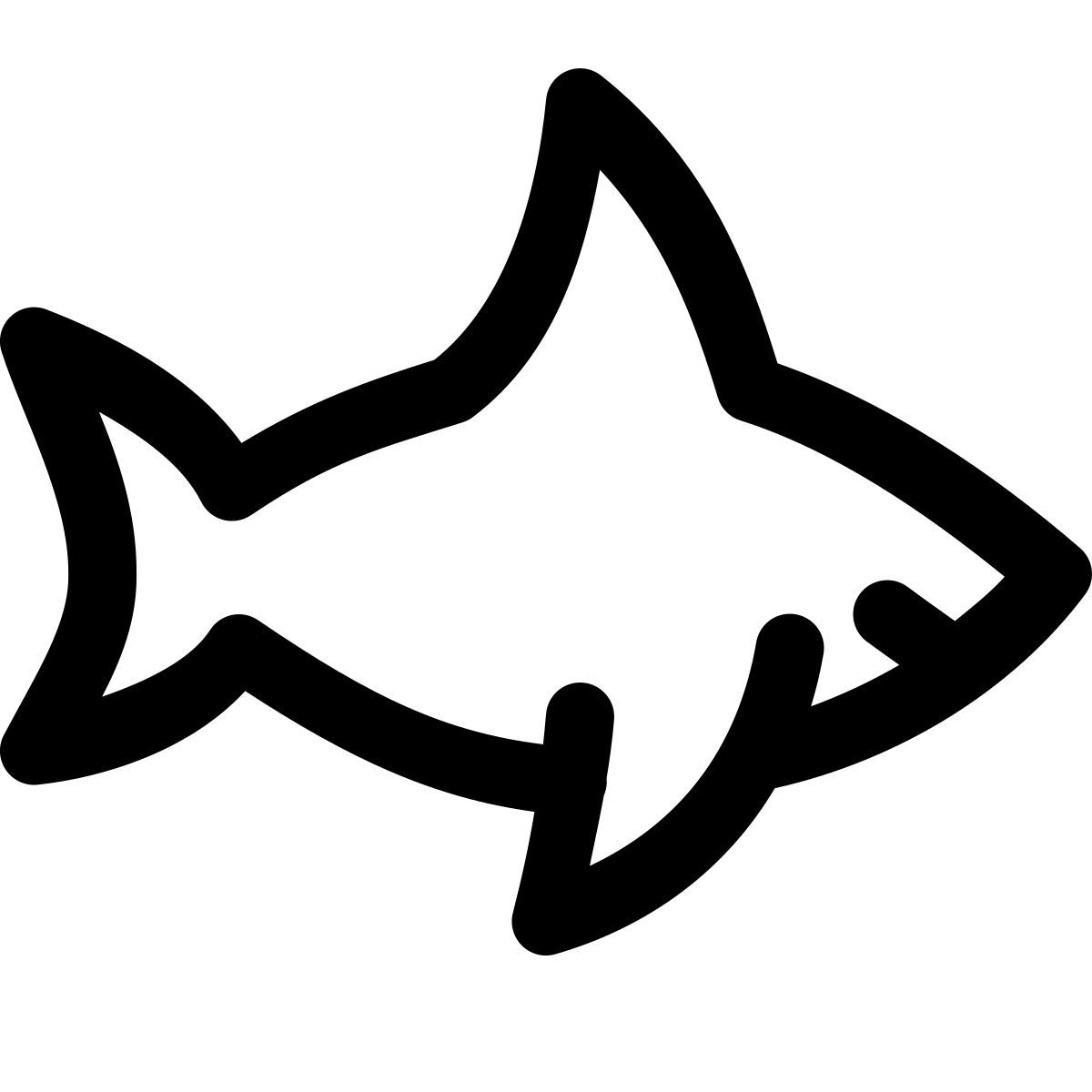 puffy outline style corps de requin icon