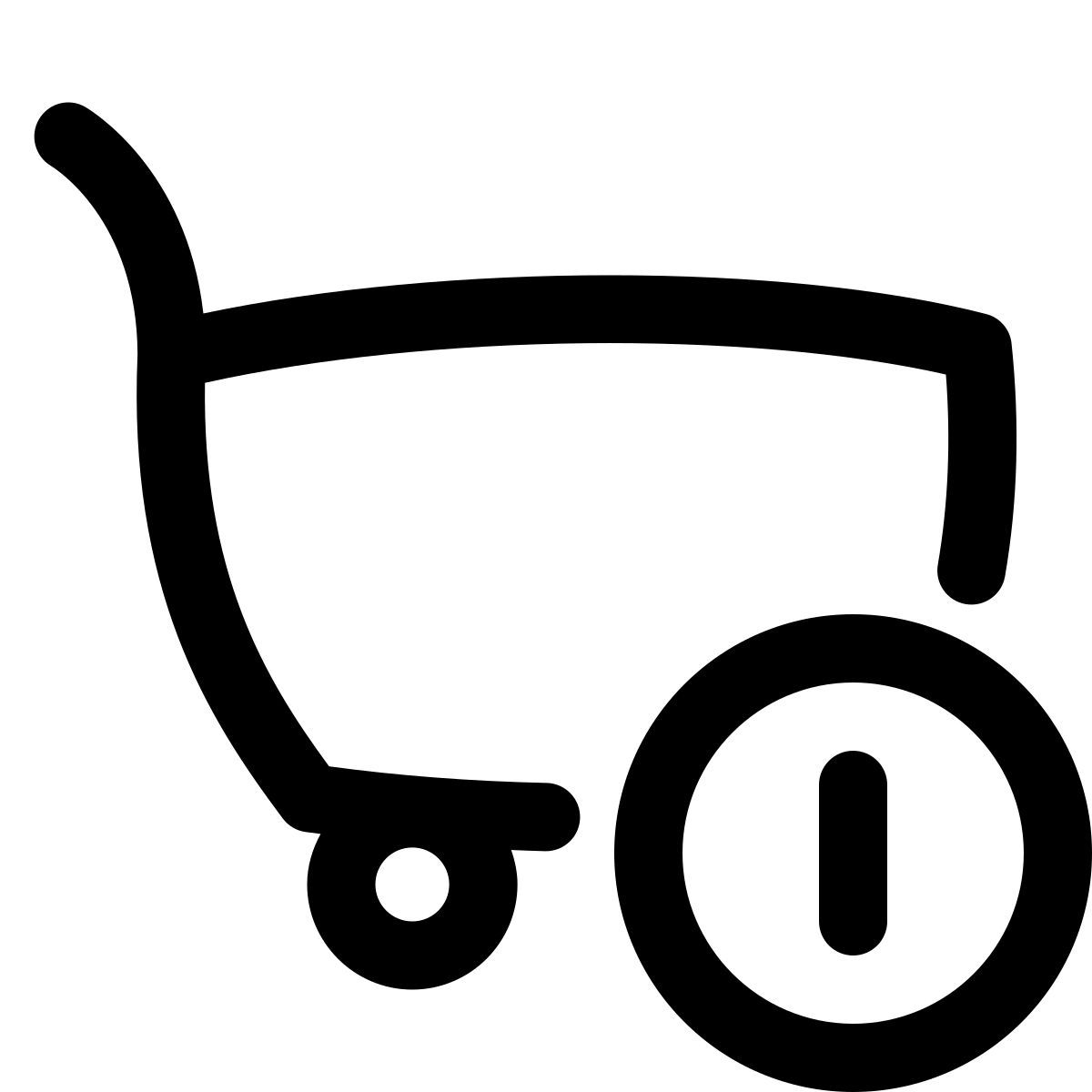puffy outline style carrinho de compras com dinheiro icon