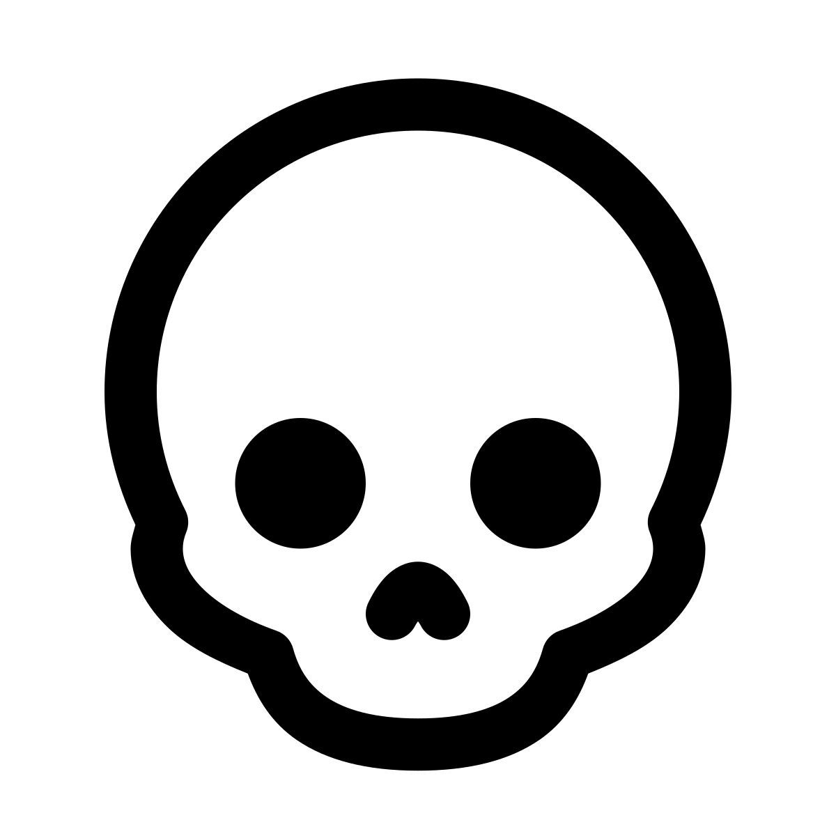 puffy outline style cráneo icon