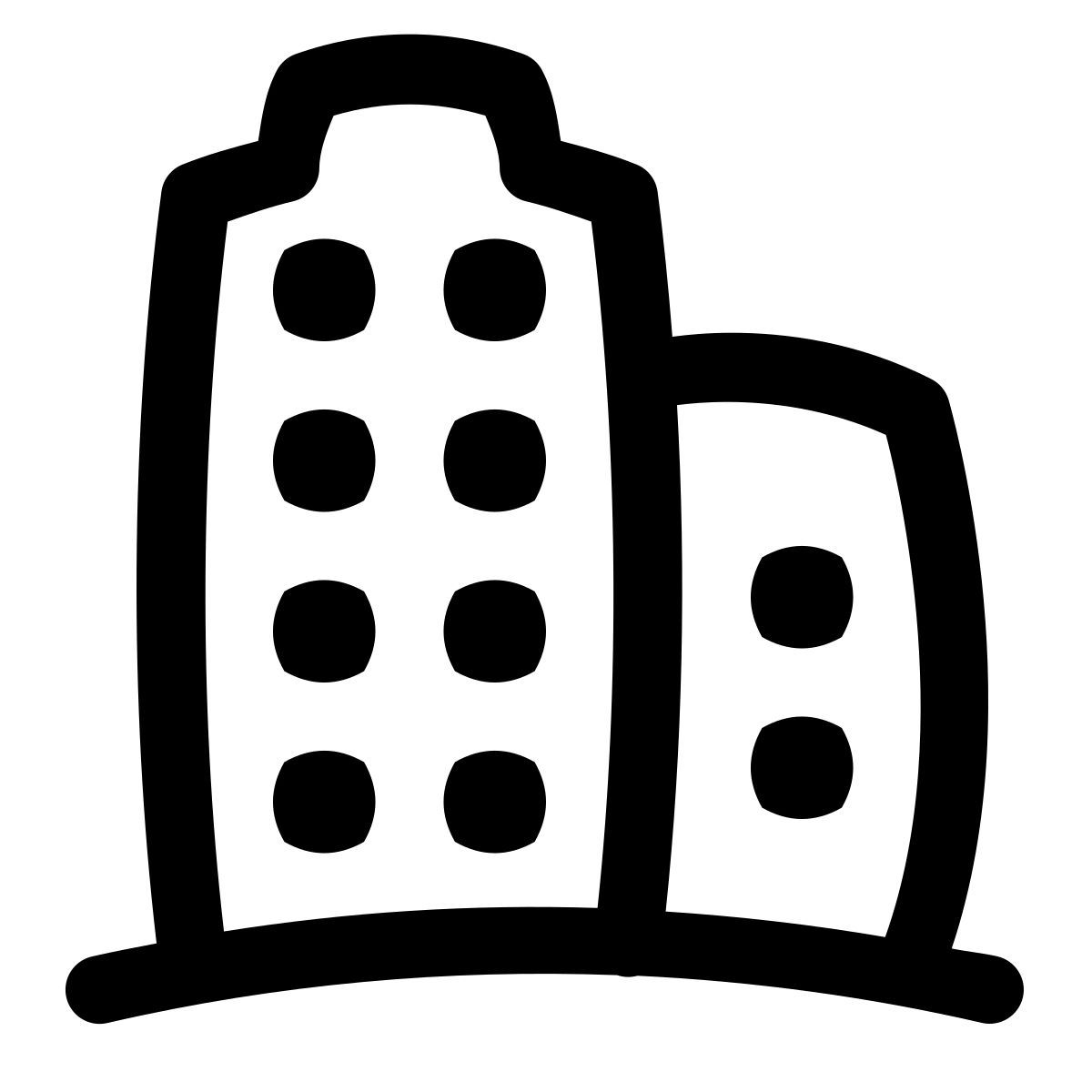 puffy outline style skyscrapers icon