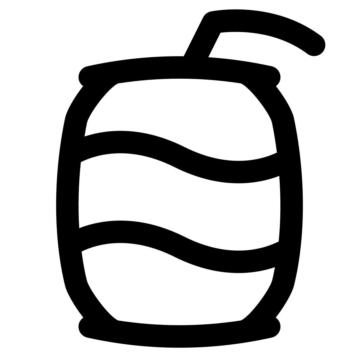 puffy outline style bevanda gassata icon