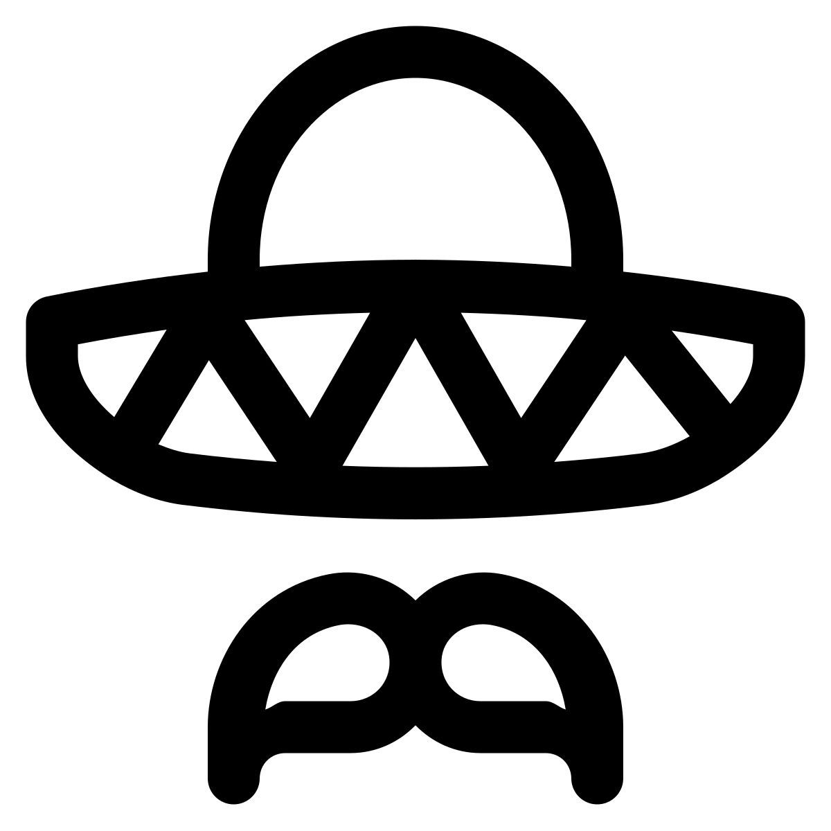 puffy outline style sombrero icon
