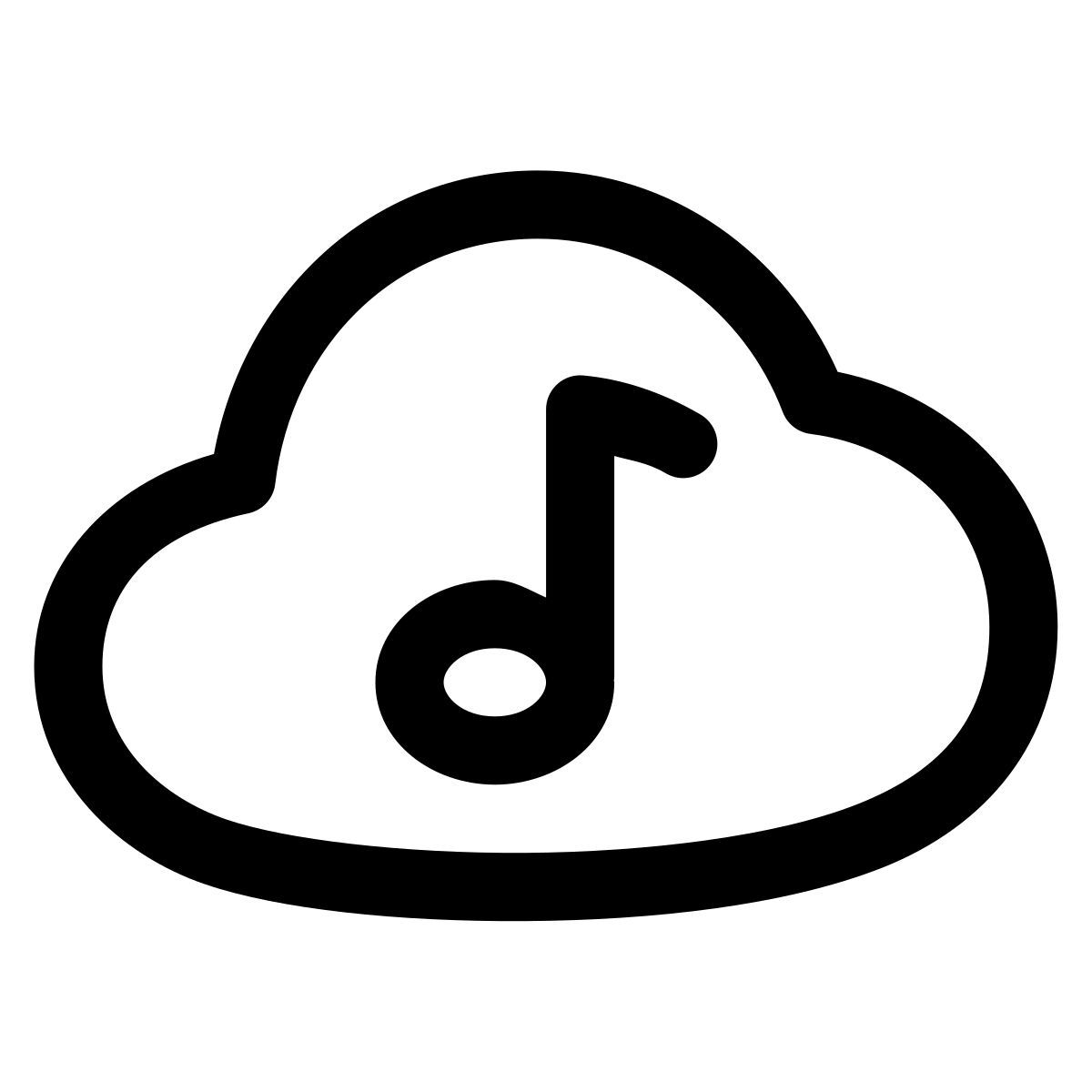 puffy outline style sound cloud icon