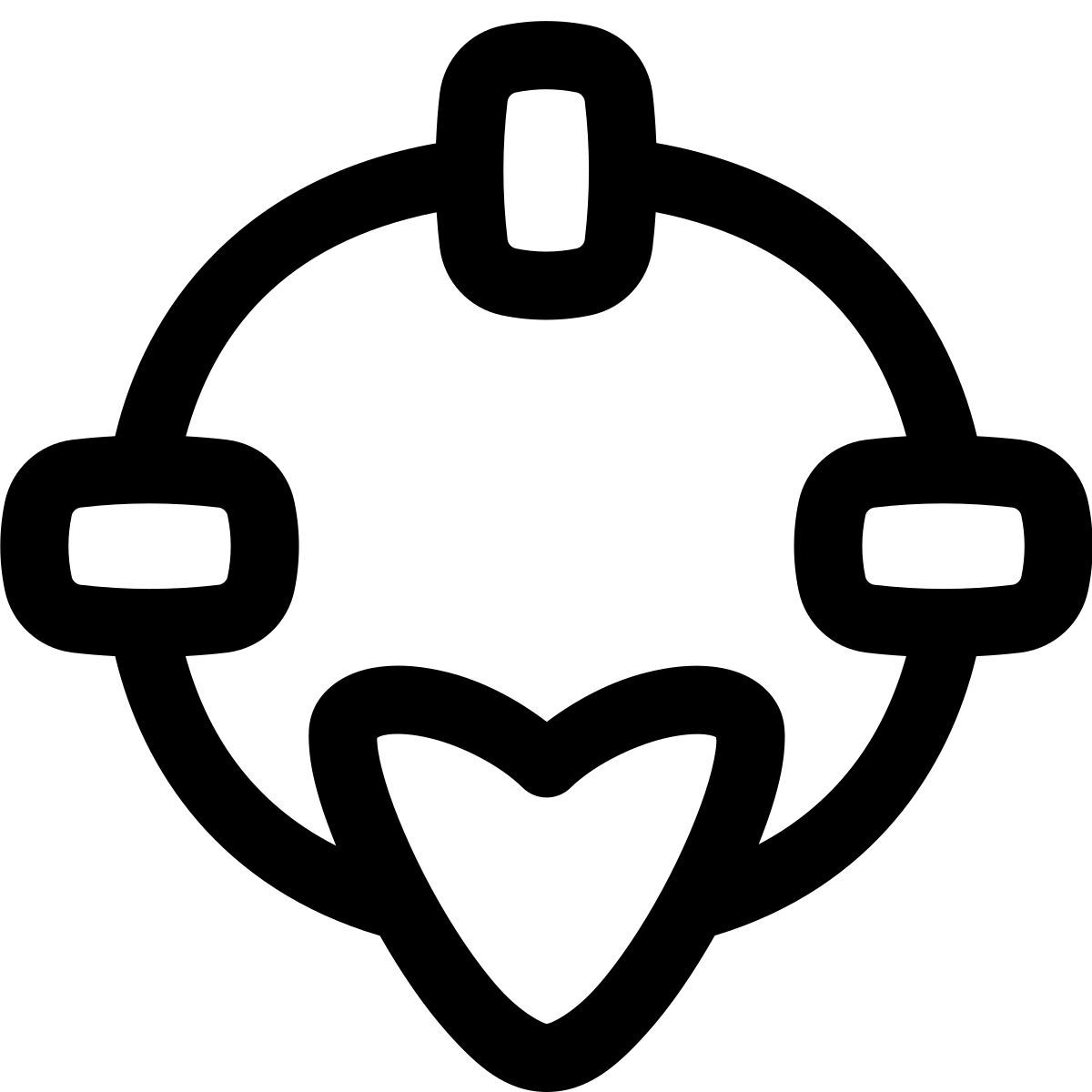 puffy outline style direction icon