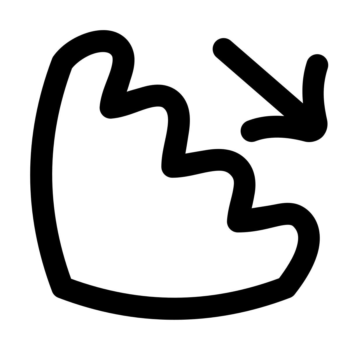 puffy outline style stairs down icon