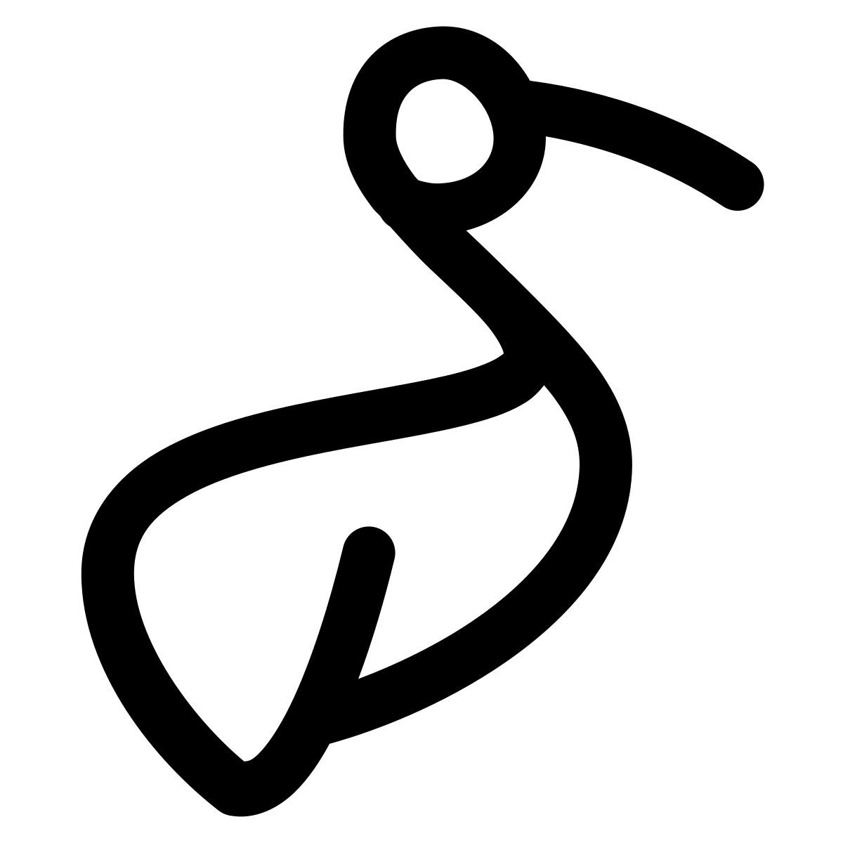 puffy outline style 鹳 icon