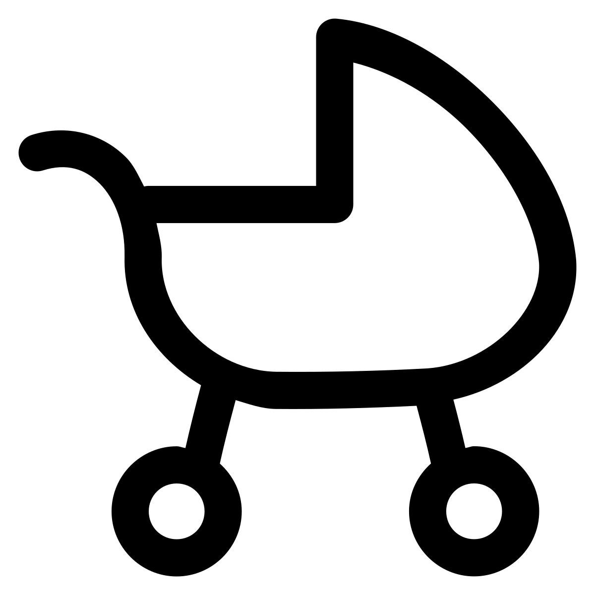 puffy outline style 유모차 icon