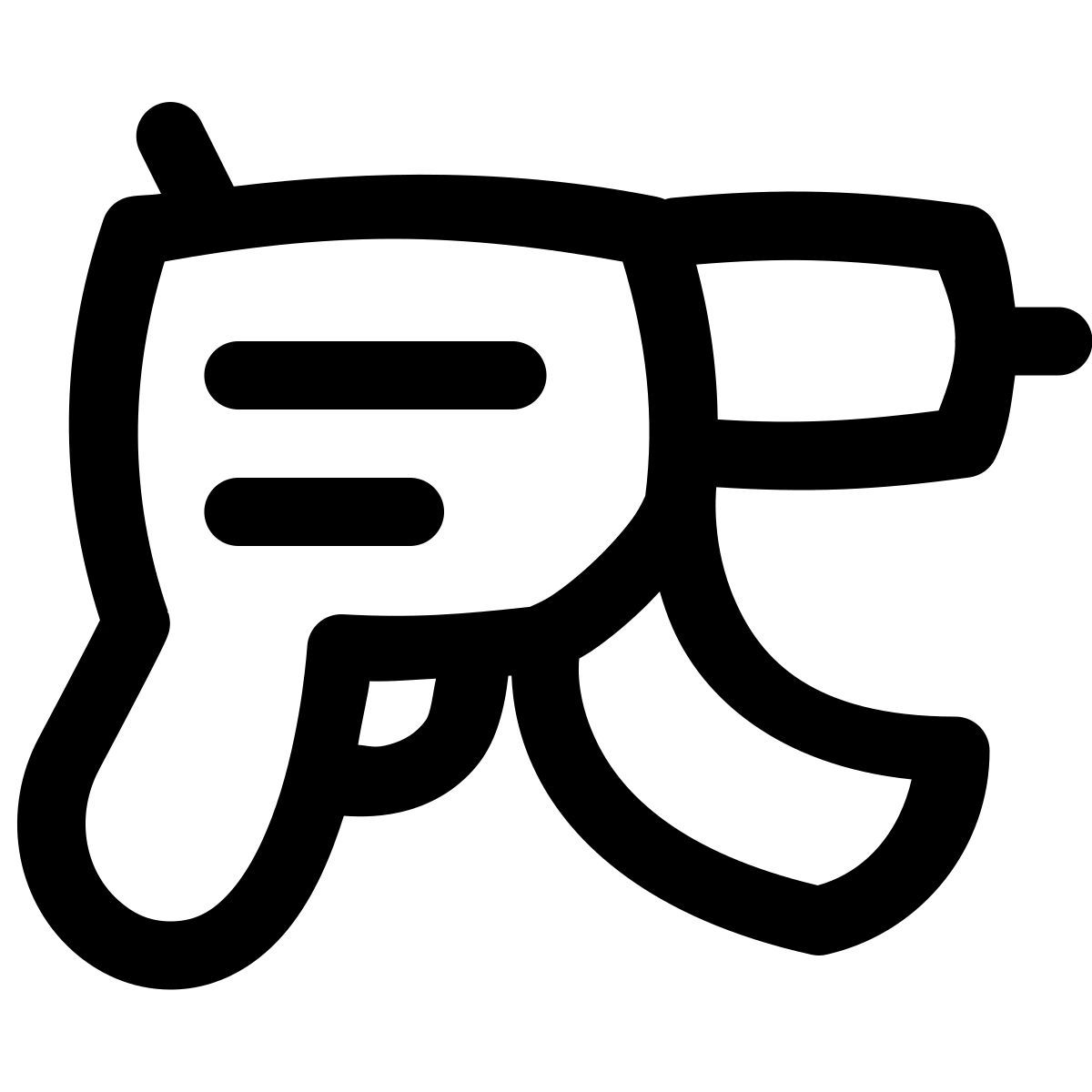 puffy outline style submachine gun icon