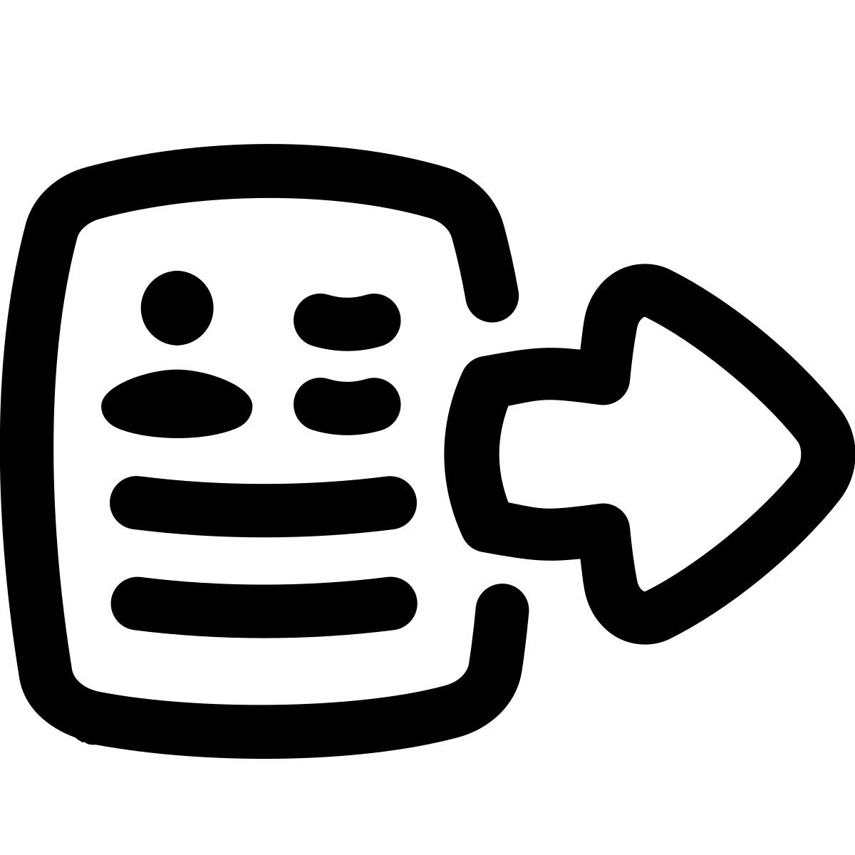 puffy outline style submit resume icon