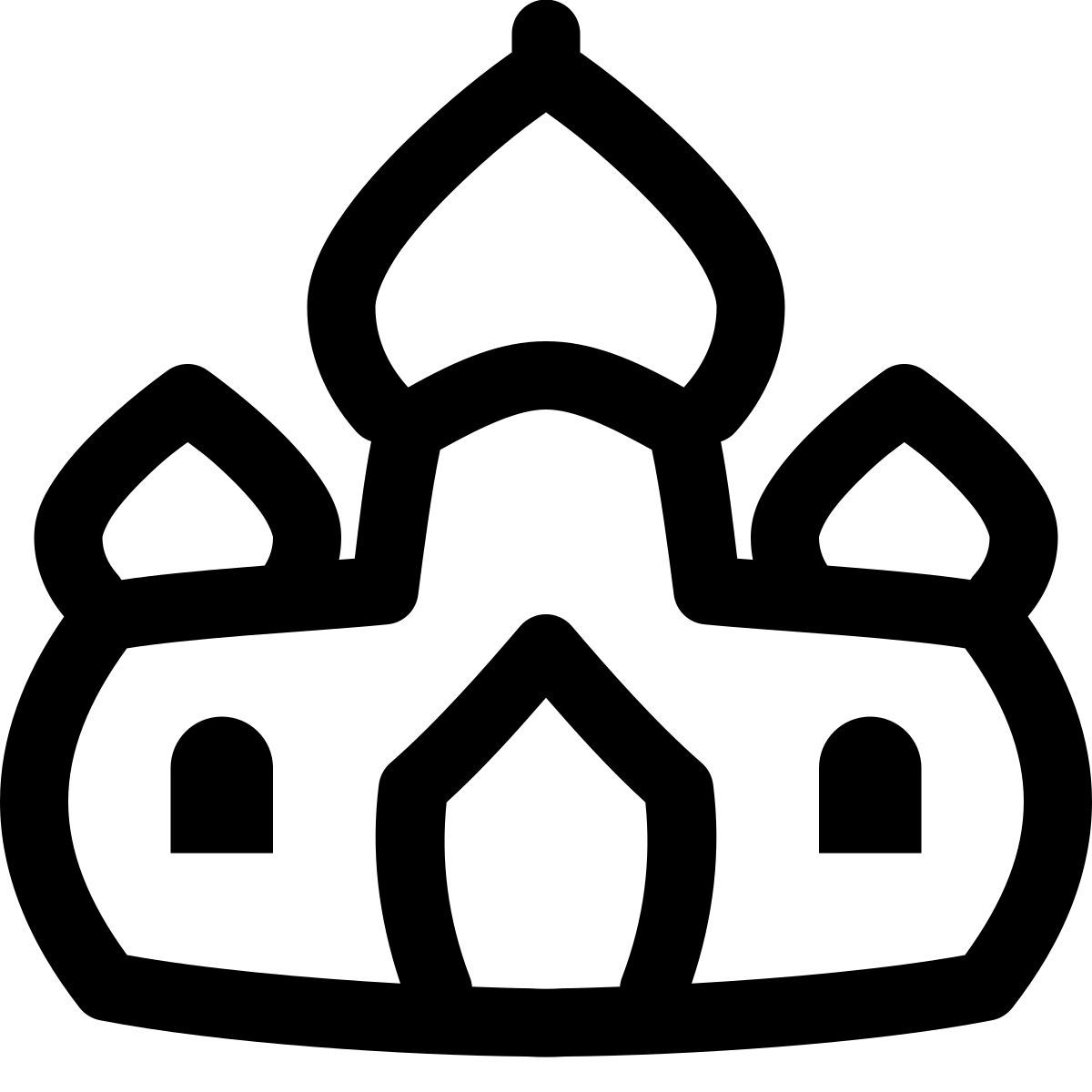 puffy outline style taj mahal icon