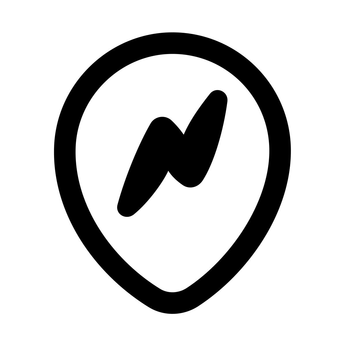puffy outline style pin del supercargador de tesla icon