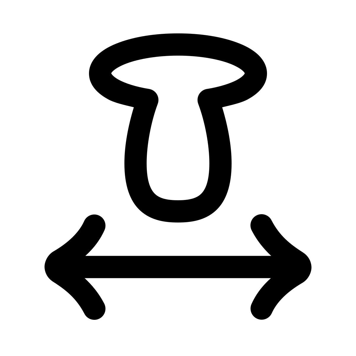 puffy outline style text width icon