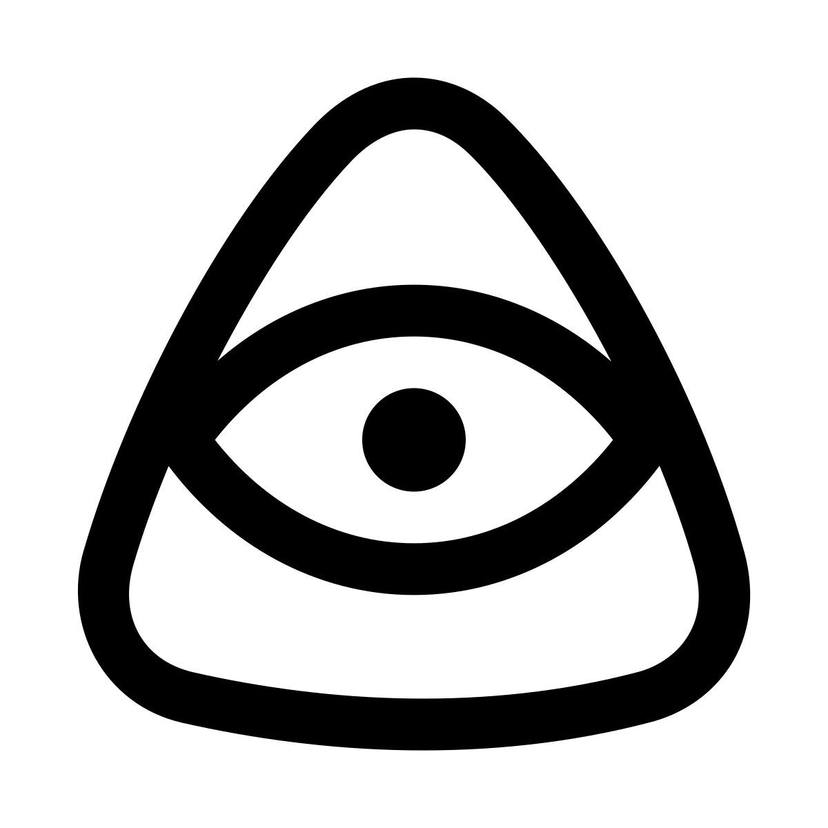 puffy outline style third eye symbol icon