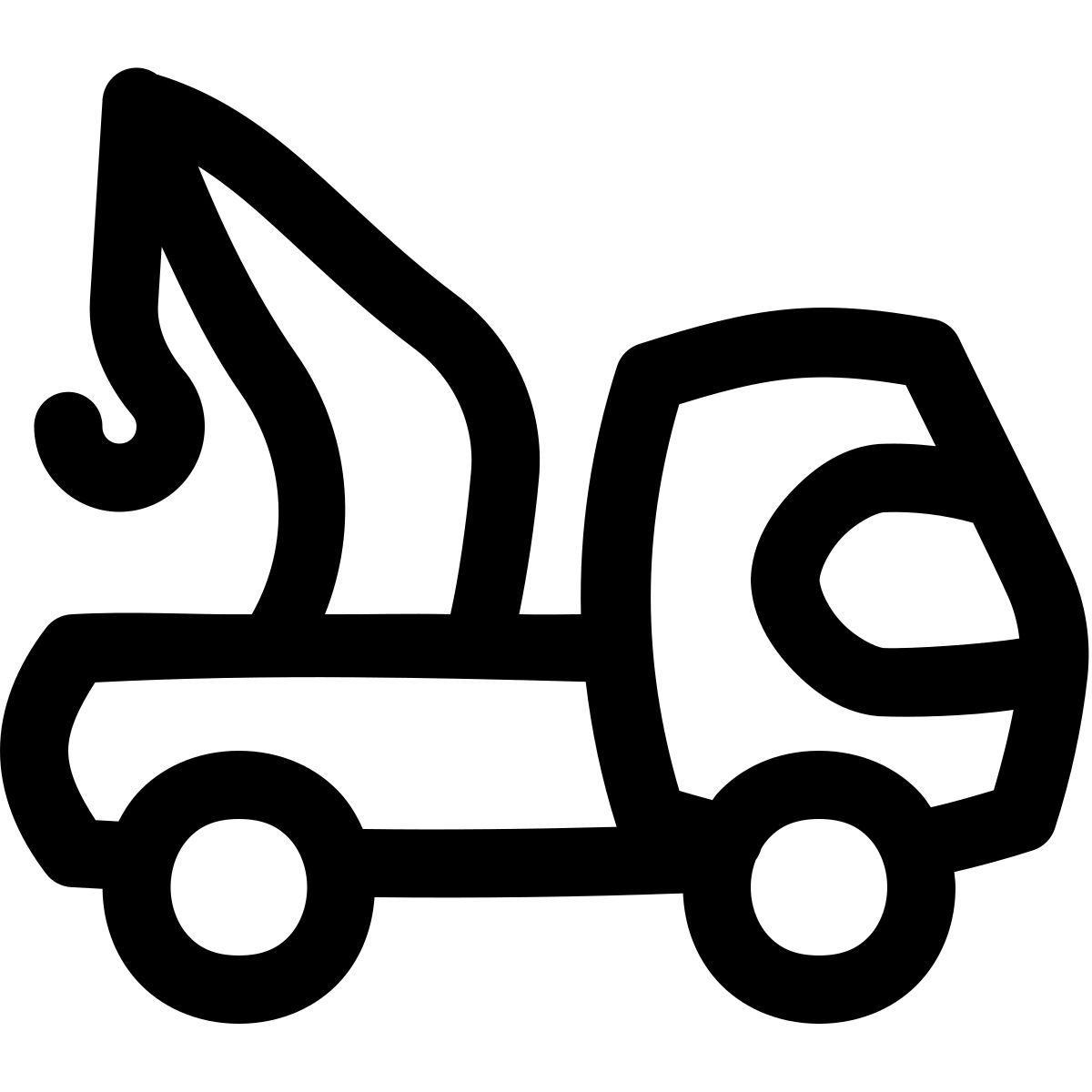 puffy outline style abschleppwagen icon