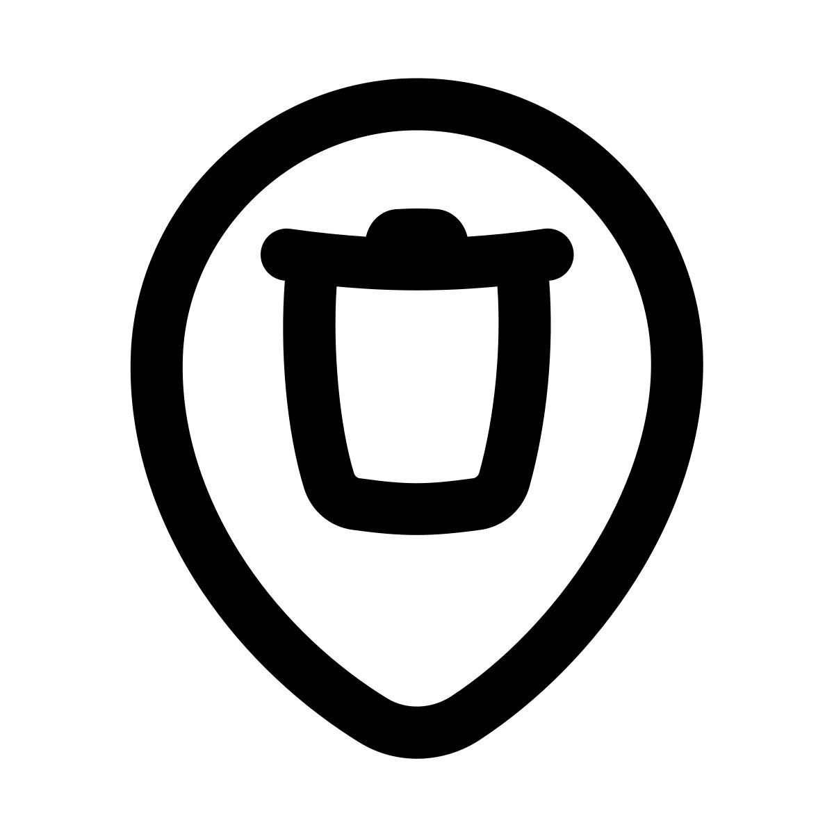 puffy outline style ubicación de la basura icon