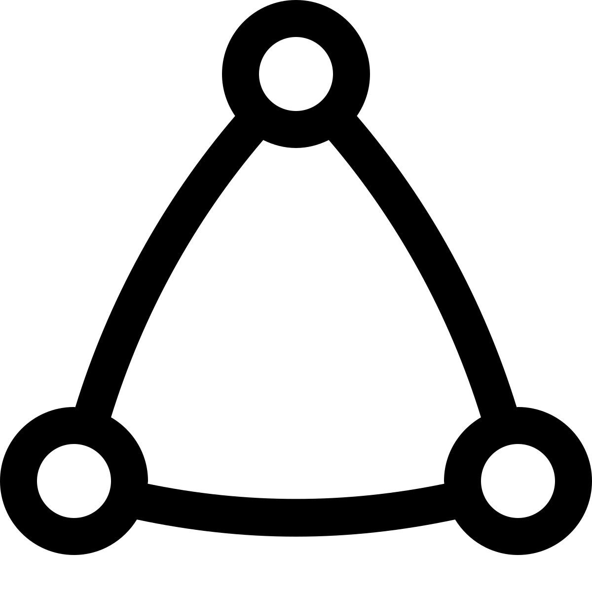 puffy outline style dreieck icon