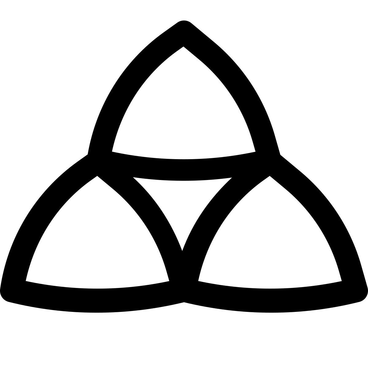 puffy outline style triforce icon