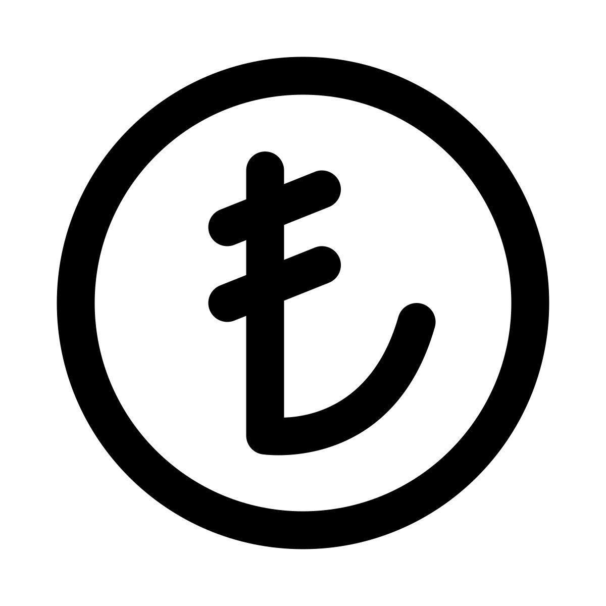 puffy outline style lira icon