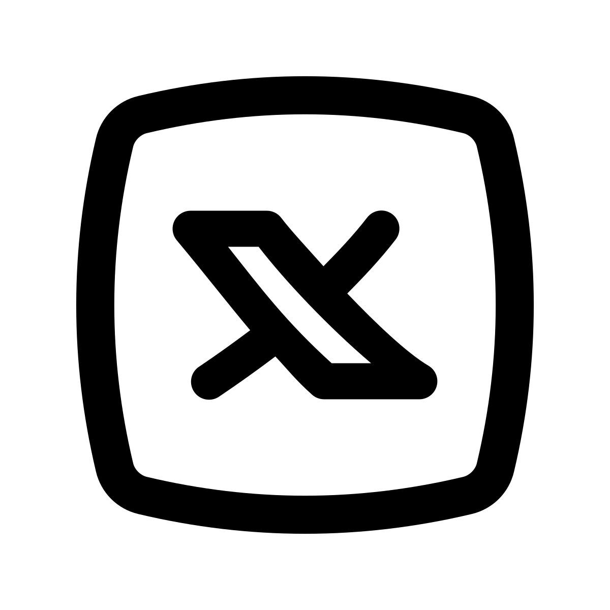 puffy outline style twitterx icon