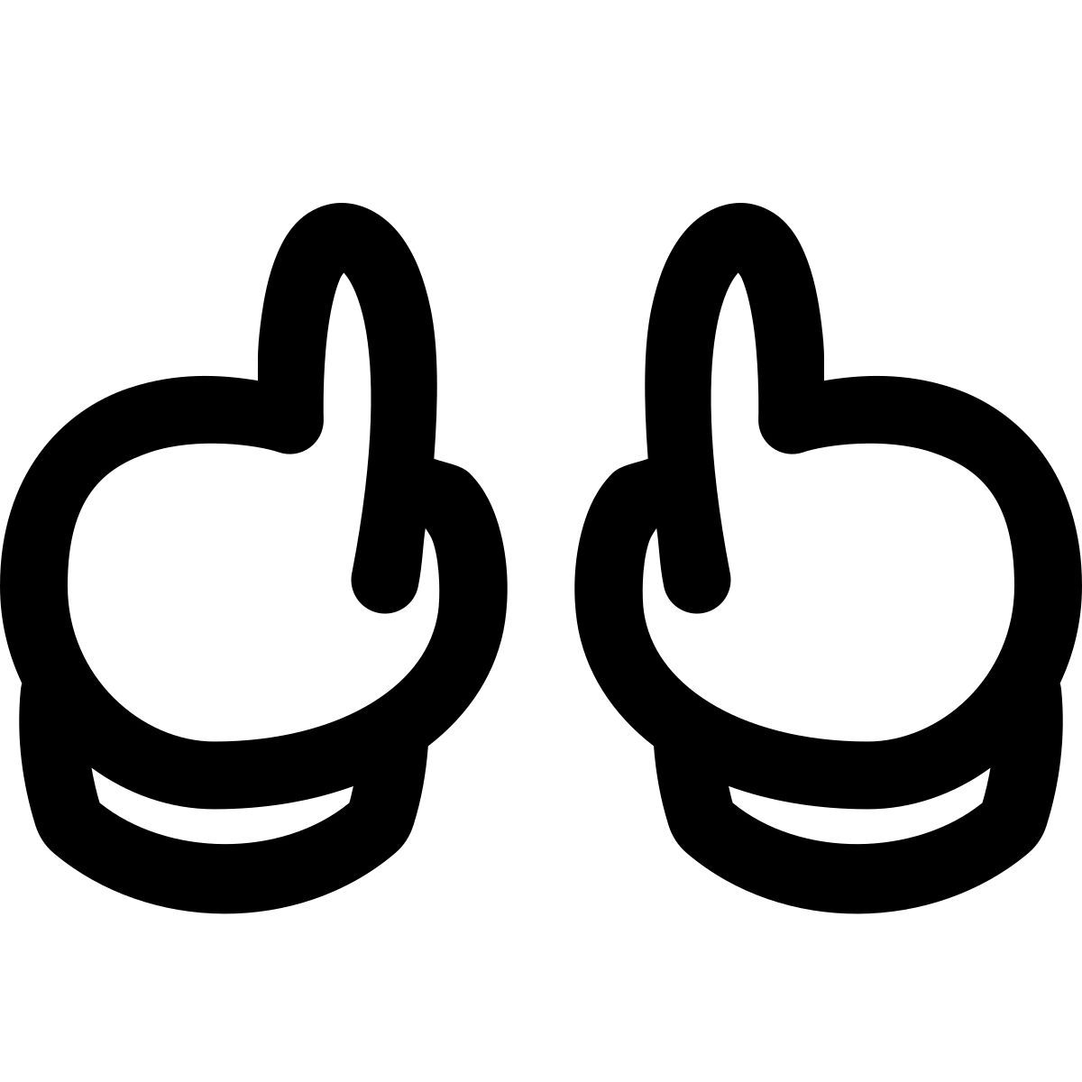 puffy outline style 両手 icon