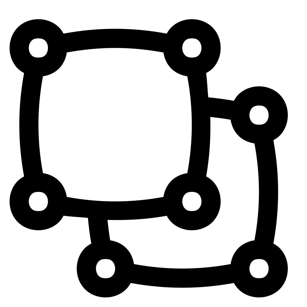 puffy outline style ungroup objects icon