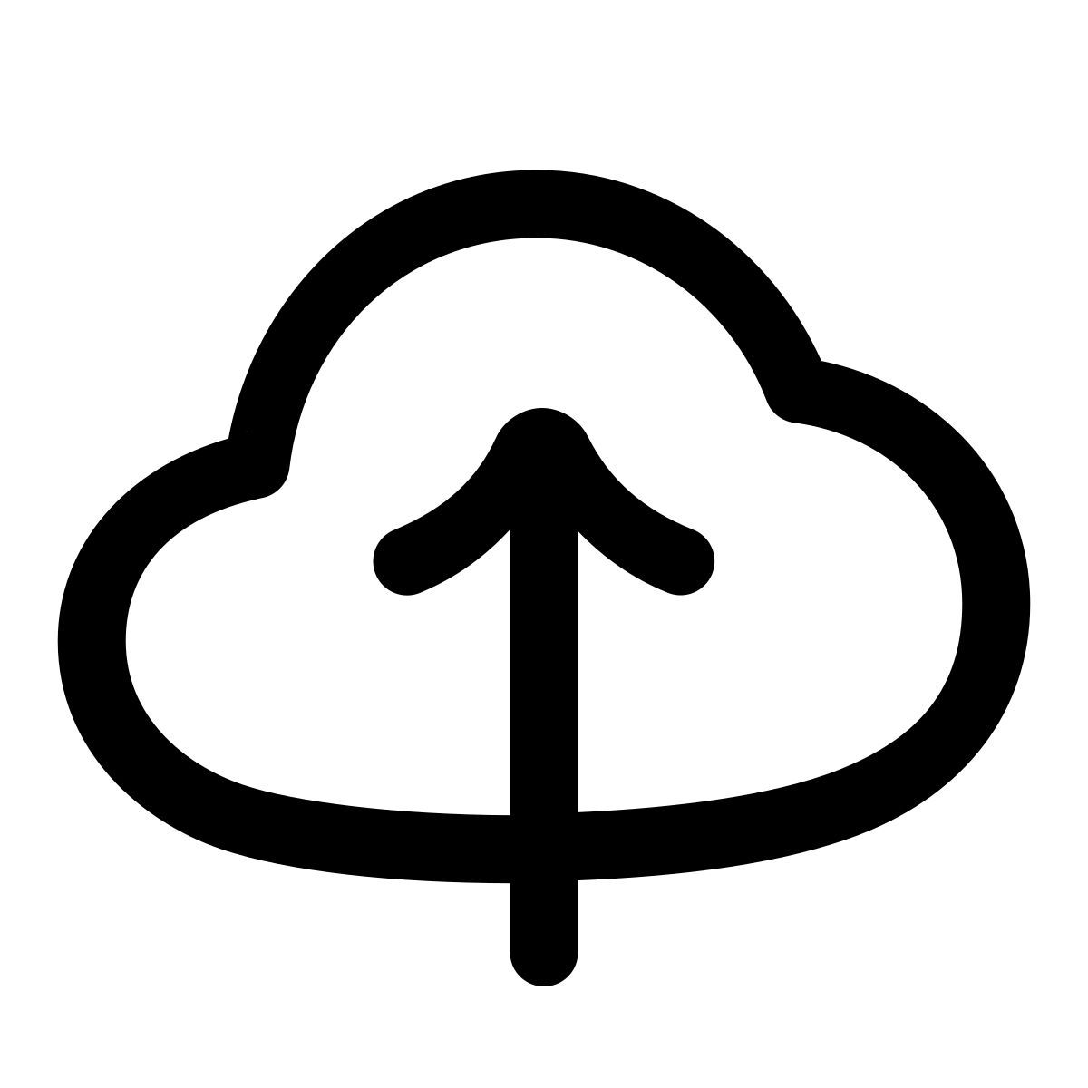 puffy outline style upload to cloud icon