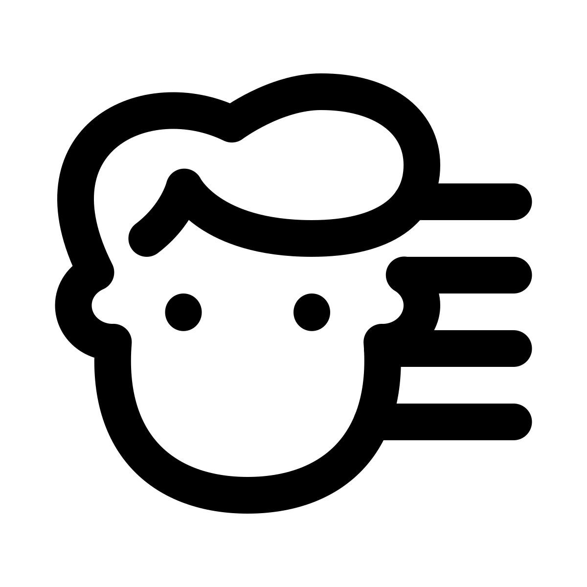 puffy outline style user menu male icon