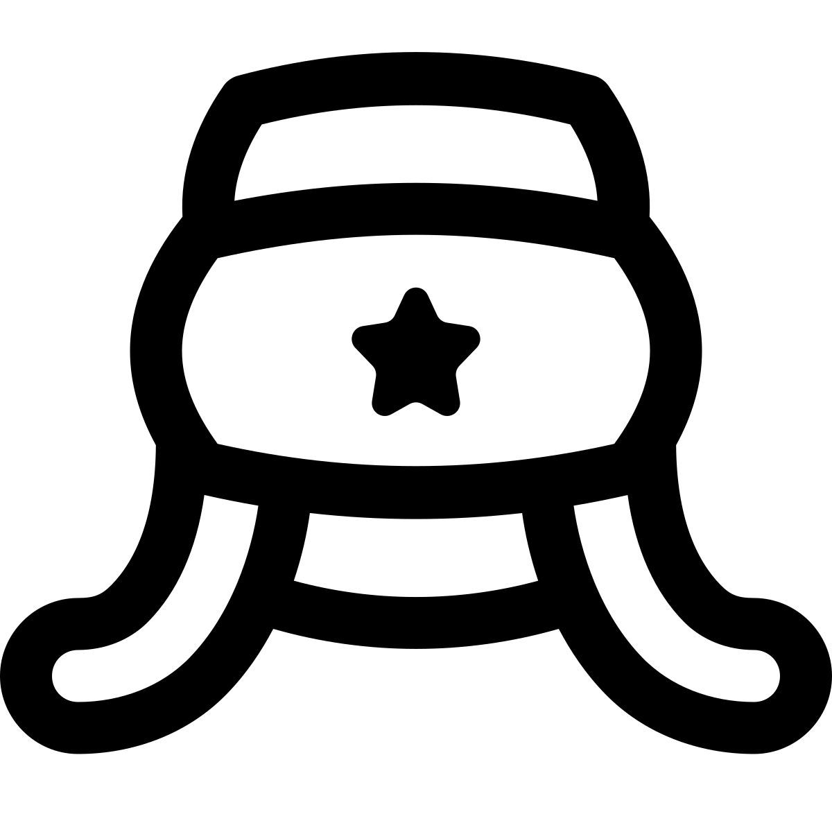 puffy outline style ushanka icon