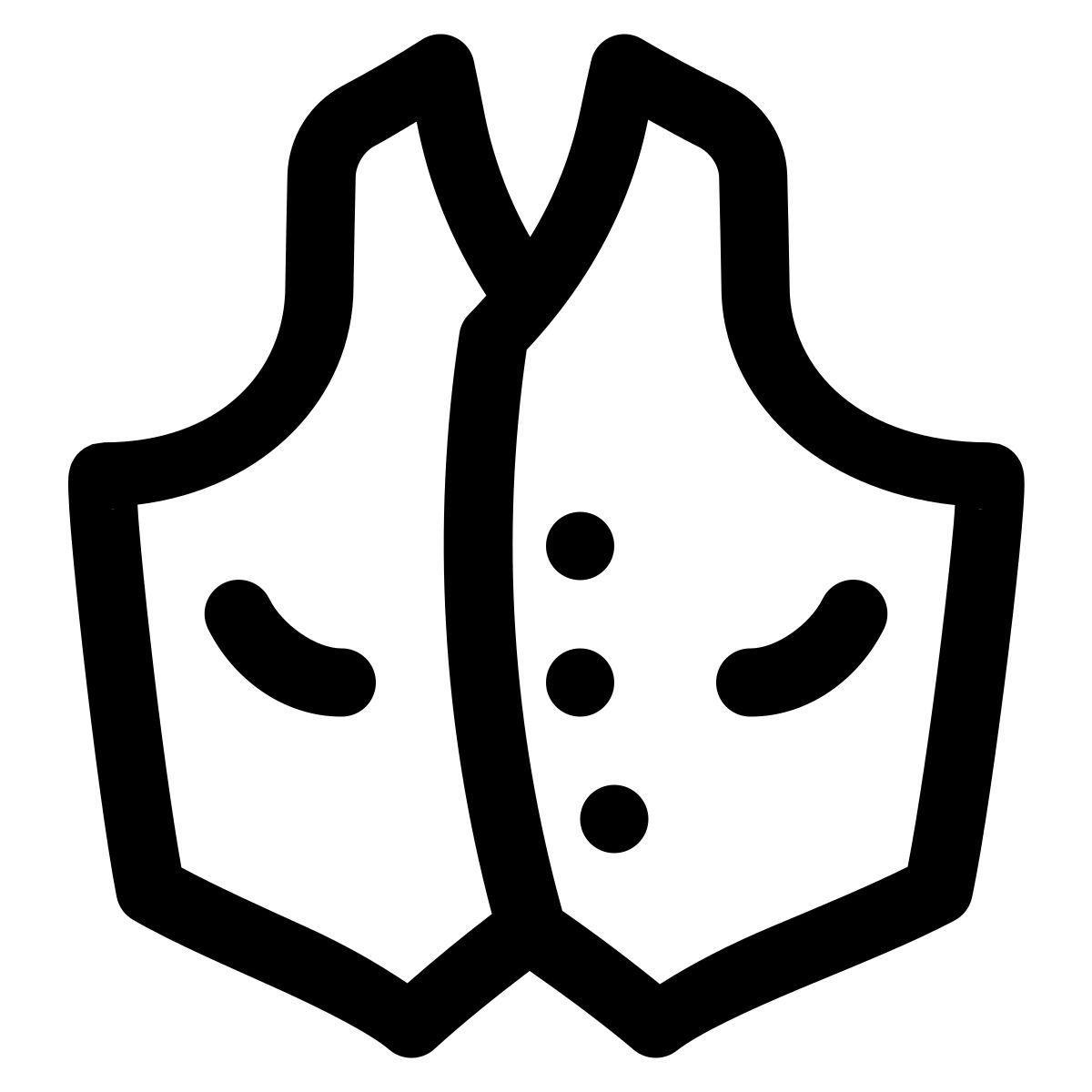 puffy outline style gilet icon