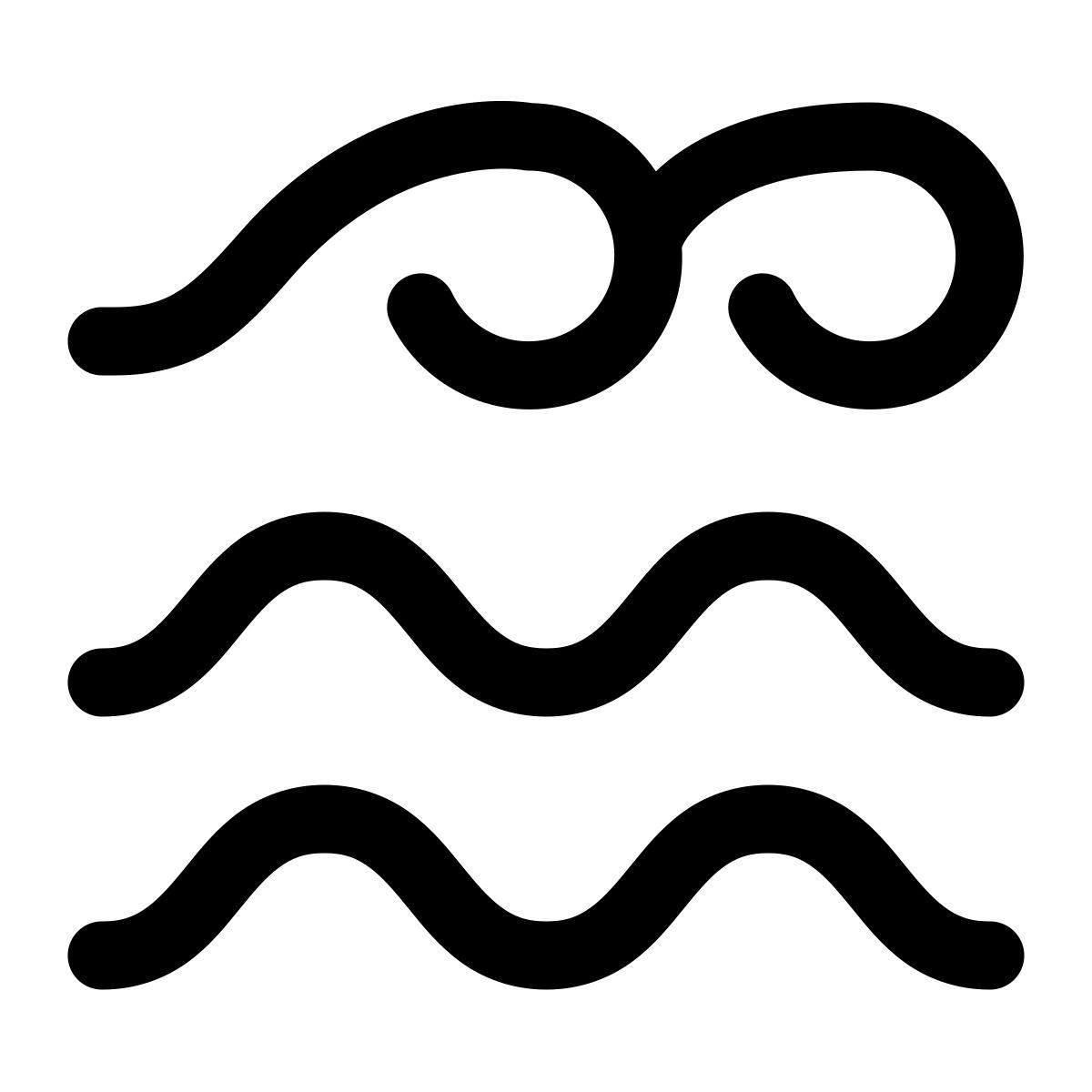 puffy outline style elemento água icon