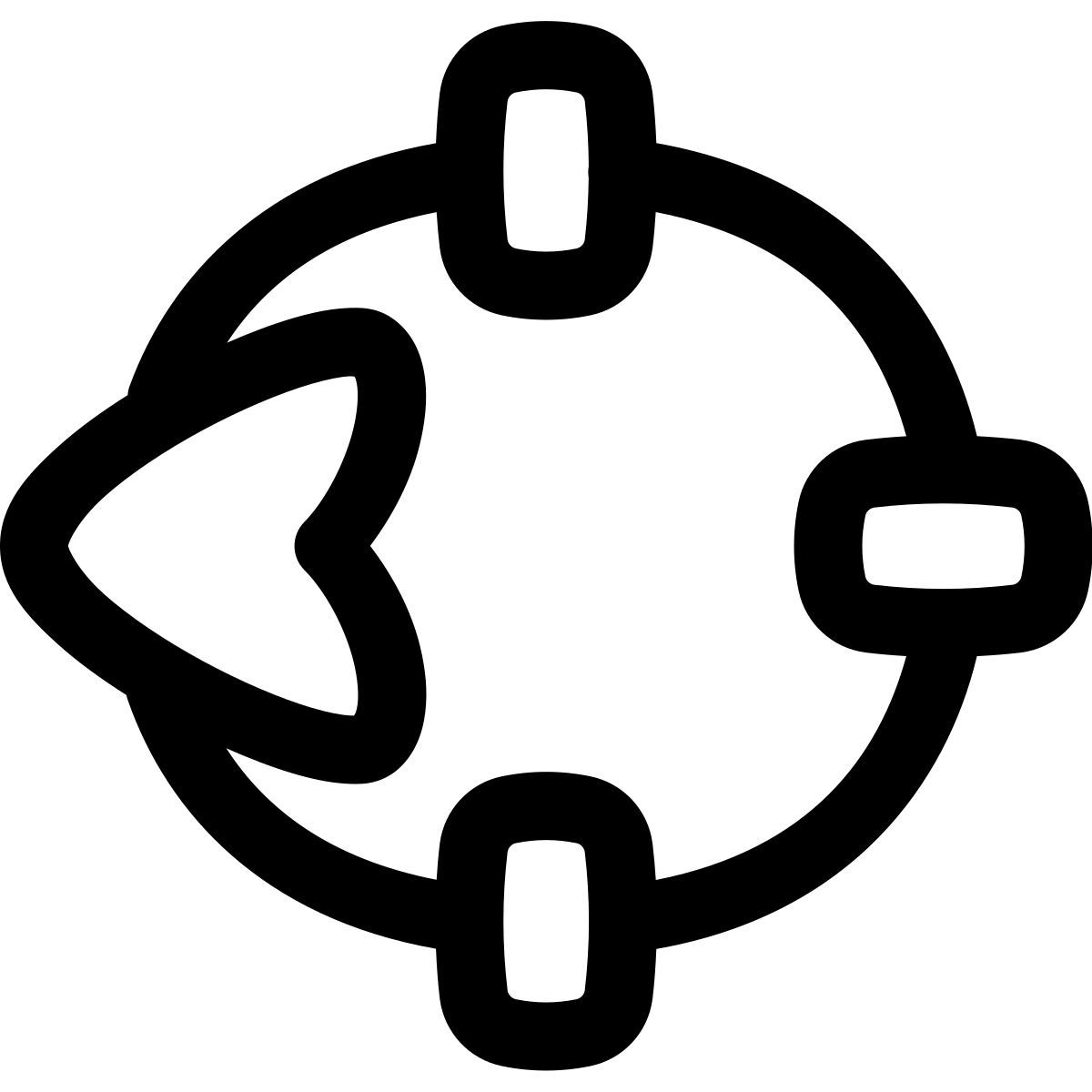 puffy outline style west direction icon