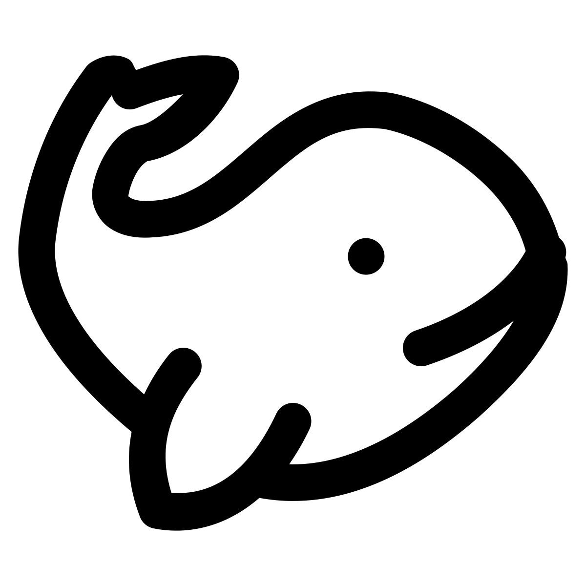 puffy outline style 鲸 icon