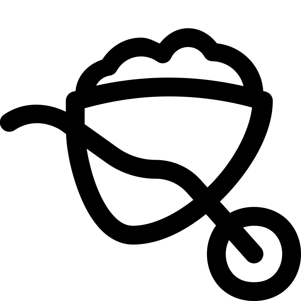 puffy outline style brouette icon