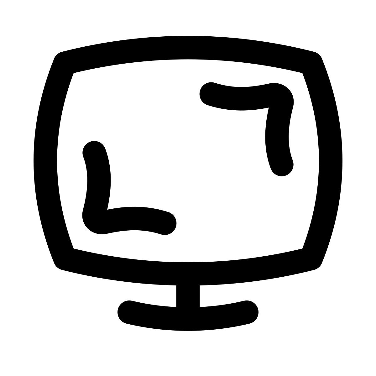 puffy outline style tv widescreen icon