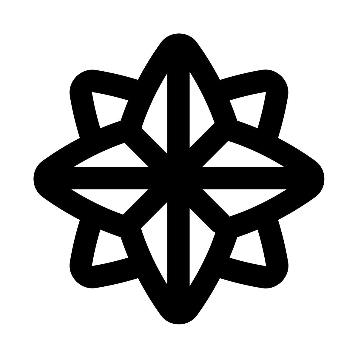 puffy outline style wind rose icon