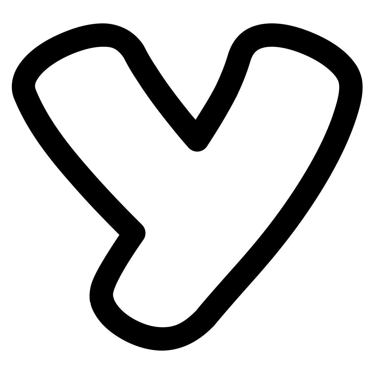 puffy outline style y icon