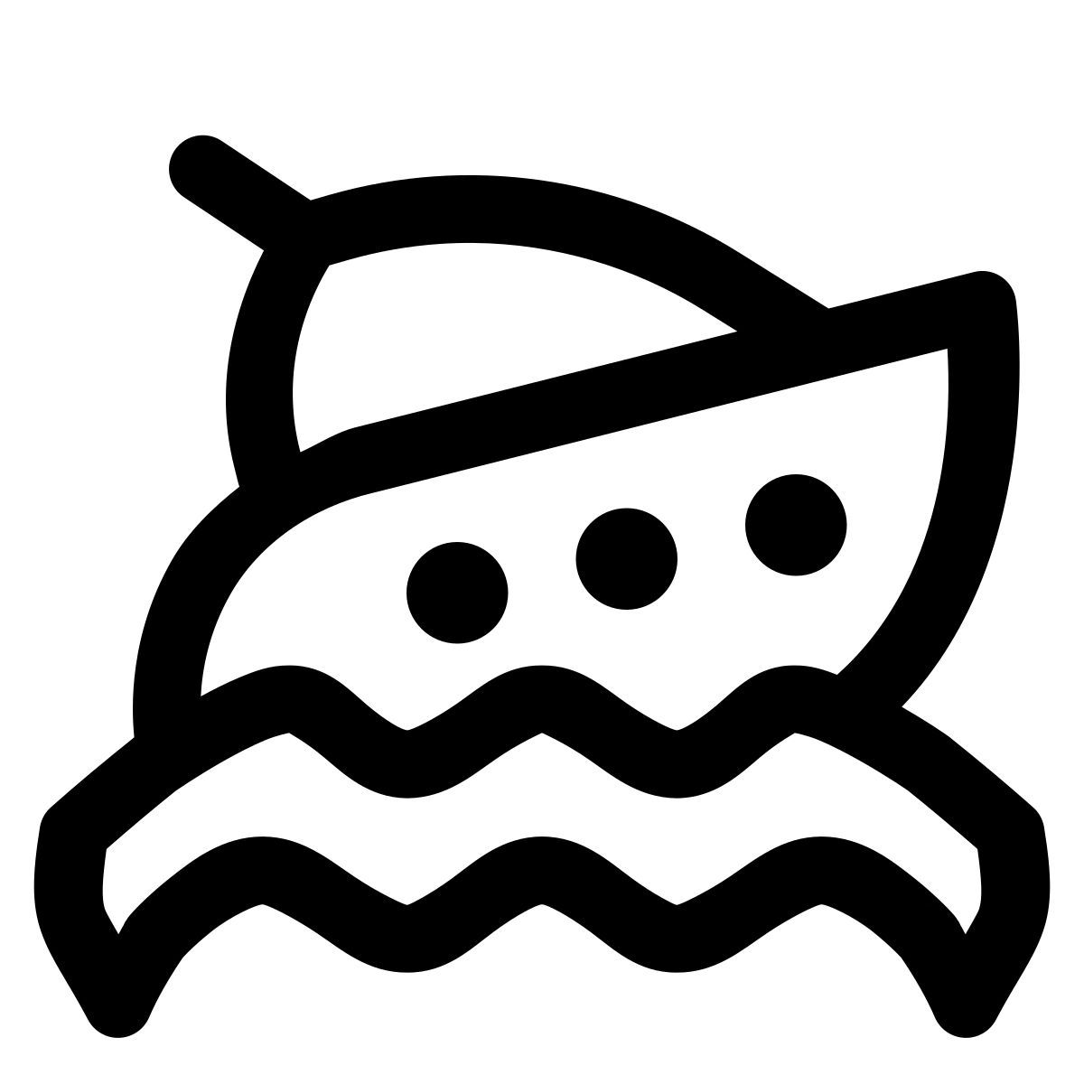 puffy outline style ヨット icon
